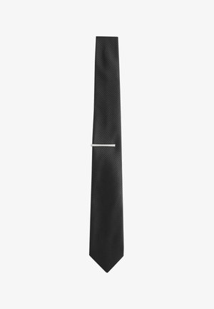 Next, TEXTURE TIE WITH TIE CLIP - Krawatte - black