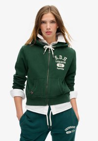 Superdry & Co ATHLETIC ESSENTIALS CROP - Sudadera con cremallera - enamel green