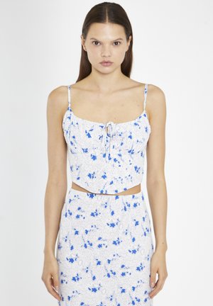 Bustier - blue dot vintage floral
