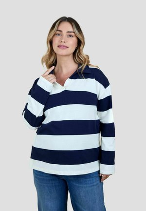MATERNITY FIT - RUGBY - Polo - navy/white stripe