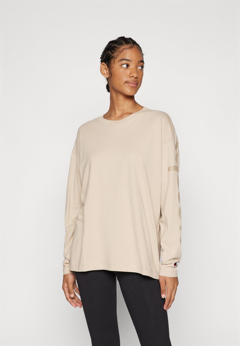 Champion ICONS OVERSIZE LONG SLEEVE - Top dugih rukava - beige