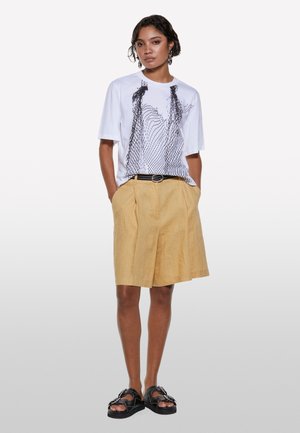 Sisley, WITH PRINT - T-shirt imprimé - white