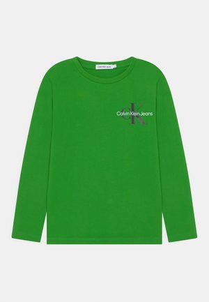 CHEST MONOGRAM - Top dugih rukava - galvanic green