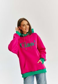 Mikina s kapucňou - neon pink