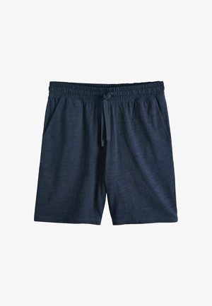 Marineblaue Freizeithosen mit elastischem Bund, vorderem Kordelzug und Seitentaschen.