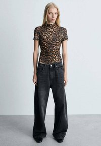 Mango T-shirt print - brown