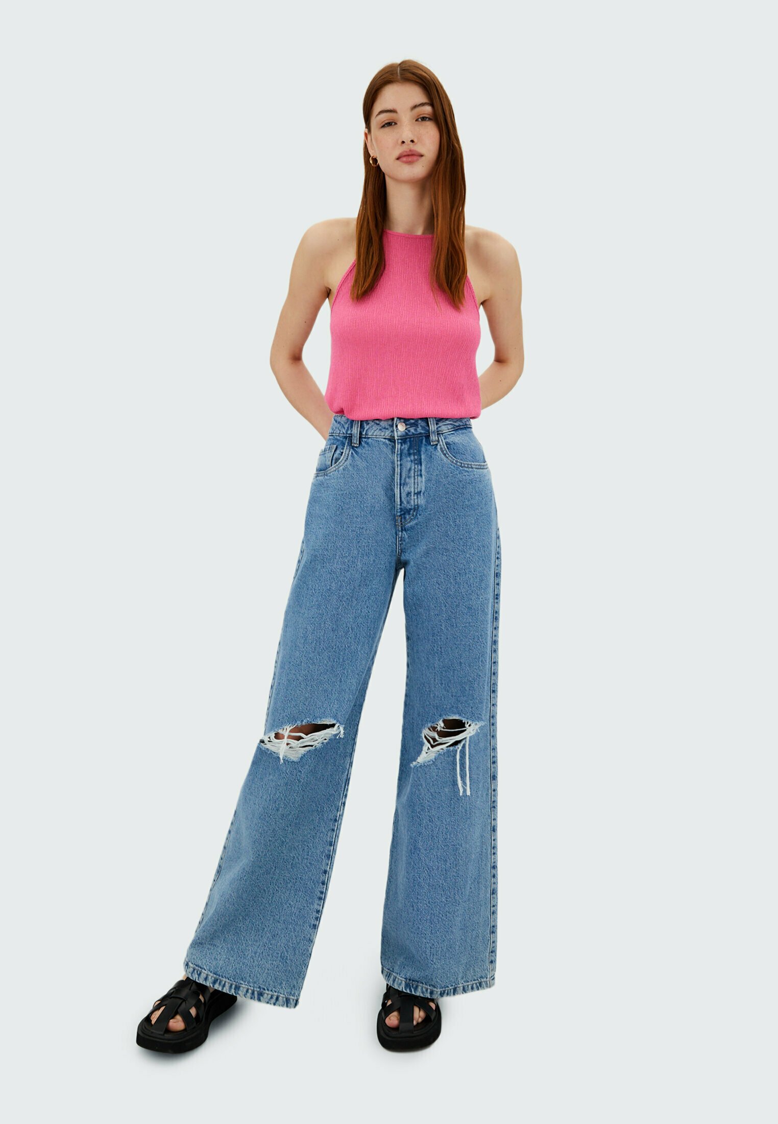 Stradivarius Top - neon pink/rosa fluo - Zalando.it