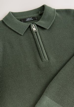 Next REGULAR FIT - LONG SLEEVE ZIP NECK  - T-shirt à manches longues - green