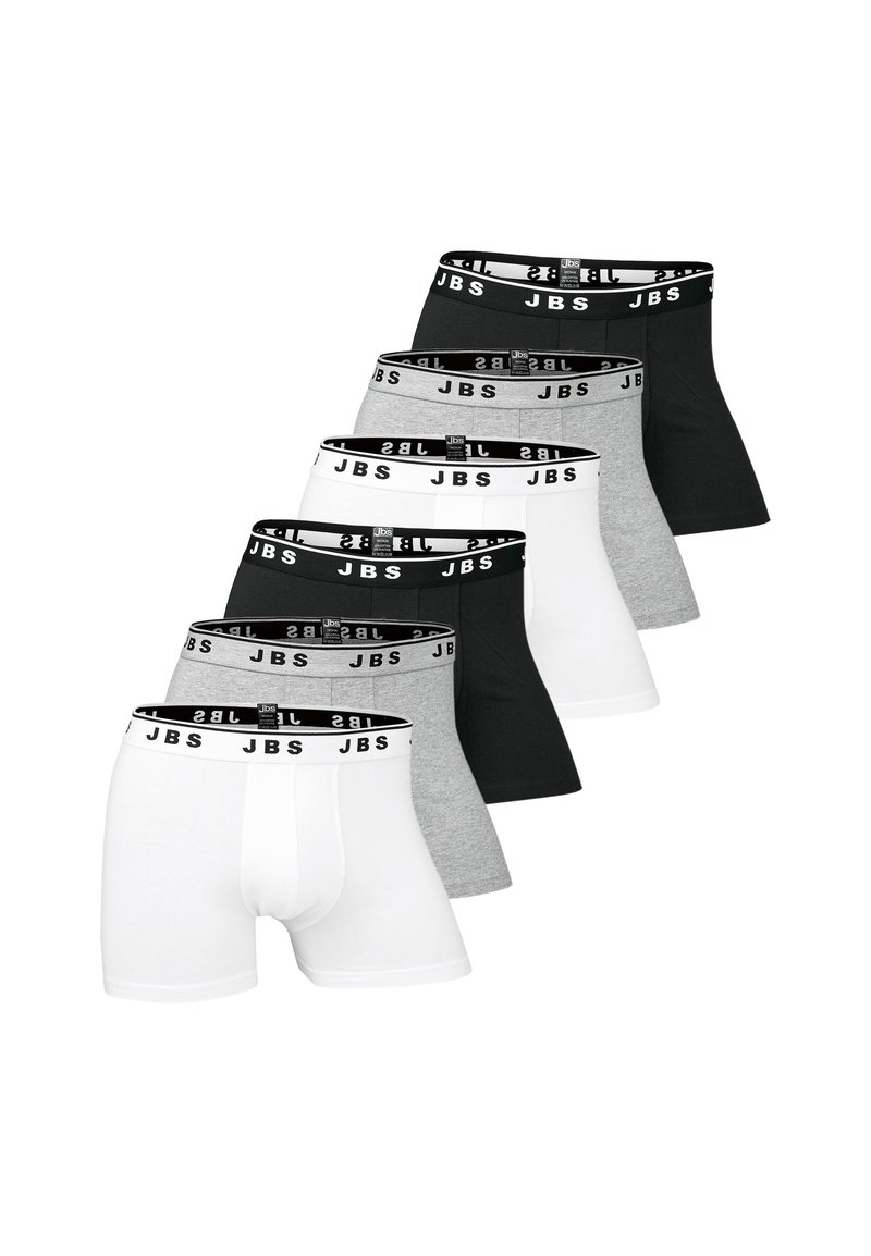 Confezione da sei boxer in nero, bianco e grigio. Realizzati in cotone con elastico in vita con il logo JBS. Presentano un design aderente.