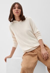 s.Oliver LANGARM - Strickpullover - beige