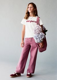 Mango Kids BUTTON DOWN - Traperice ravnih nogavica - light pink