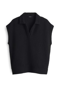 REGULAR FIT STRUCTURED - Poloshirt - black