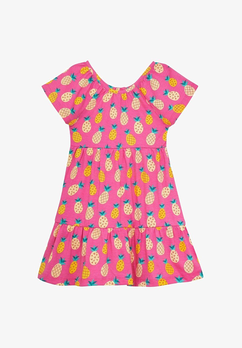JoJo Maman Bébé RUFFLE SLEEVE TIERED- REGULAR FIT - Džersejové šaty - fuschia pink pineapple