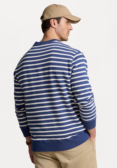 Polo Ralph Lauren Big & Tall POLO BEAR STRIPED FLEECE SWEATSHIRT - Sweatshirt - light navy/deckwash white