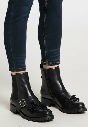 Cowboy-/Bikerstiefelette - schwarz