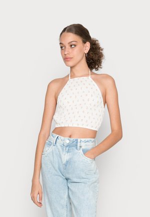 SHIRRED HALTER CAMI - Top - ruthie rose white