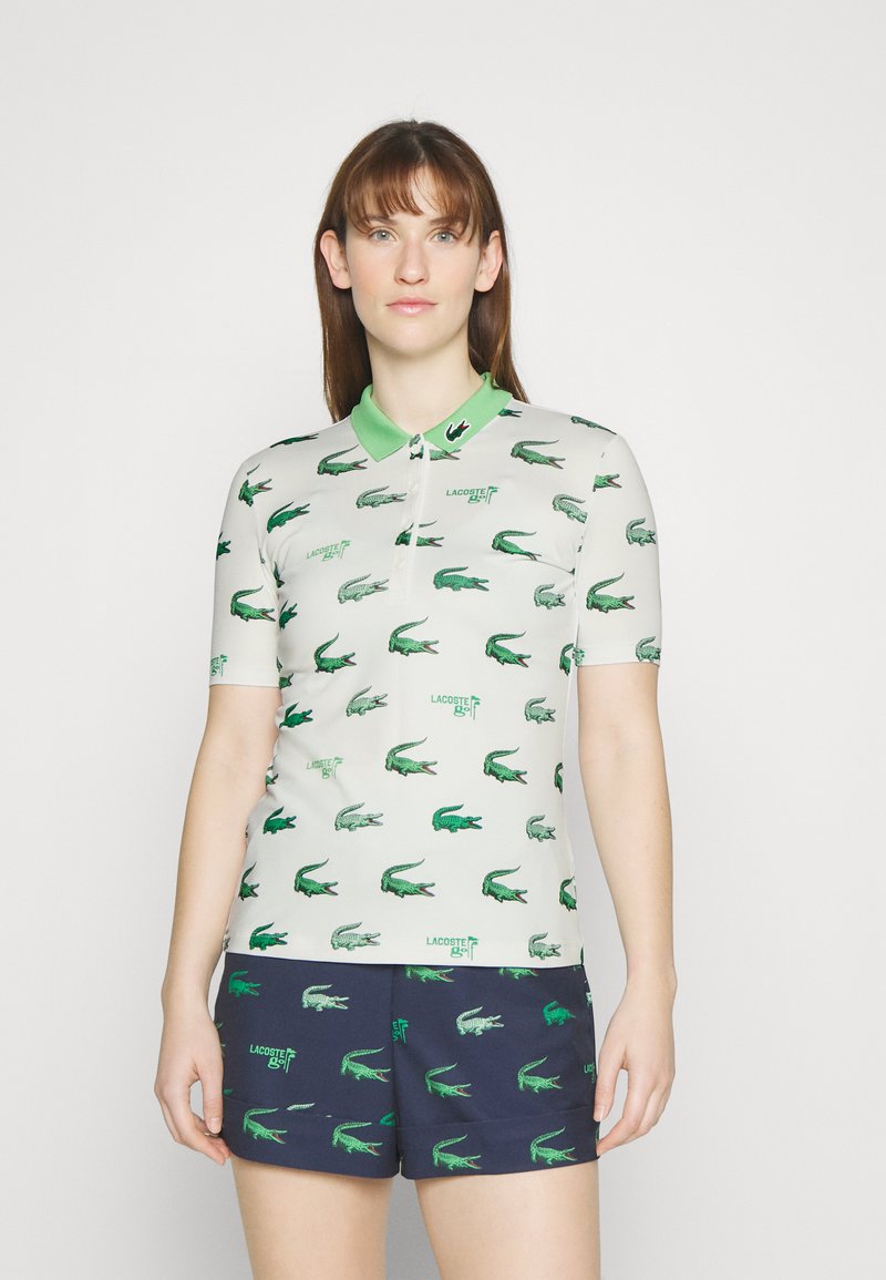 Lacoste Sport GOLF PRINT - Polo shirt - flour/liamone/off-white ...