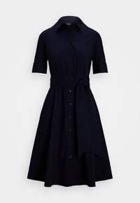 Belted Cotton Blend Shirtdress - Särkkleit - navy