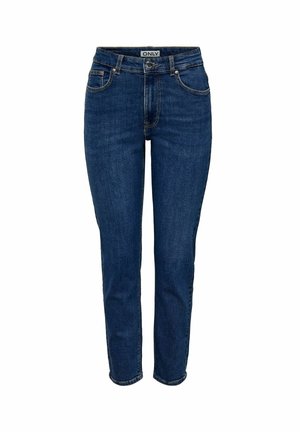 ONLY, STRAIGHT FIT JEANS ONLEMEL HIGH WAIST STRAIGHT FIT ANKLE LENGTH JEANS - Jeans fuselé - dark blue denim