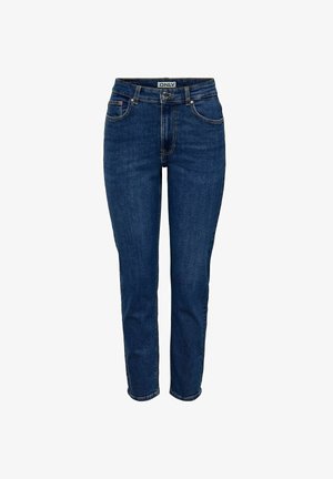 ONLY, STRAIGHT FIT JEANS ONLEMEL HIGH WAIST STRAIGHT FIT ANKLE LENGTH JEANS - Jeans Tapered Fit - dark blue denim