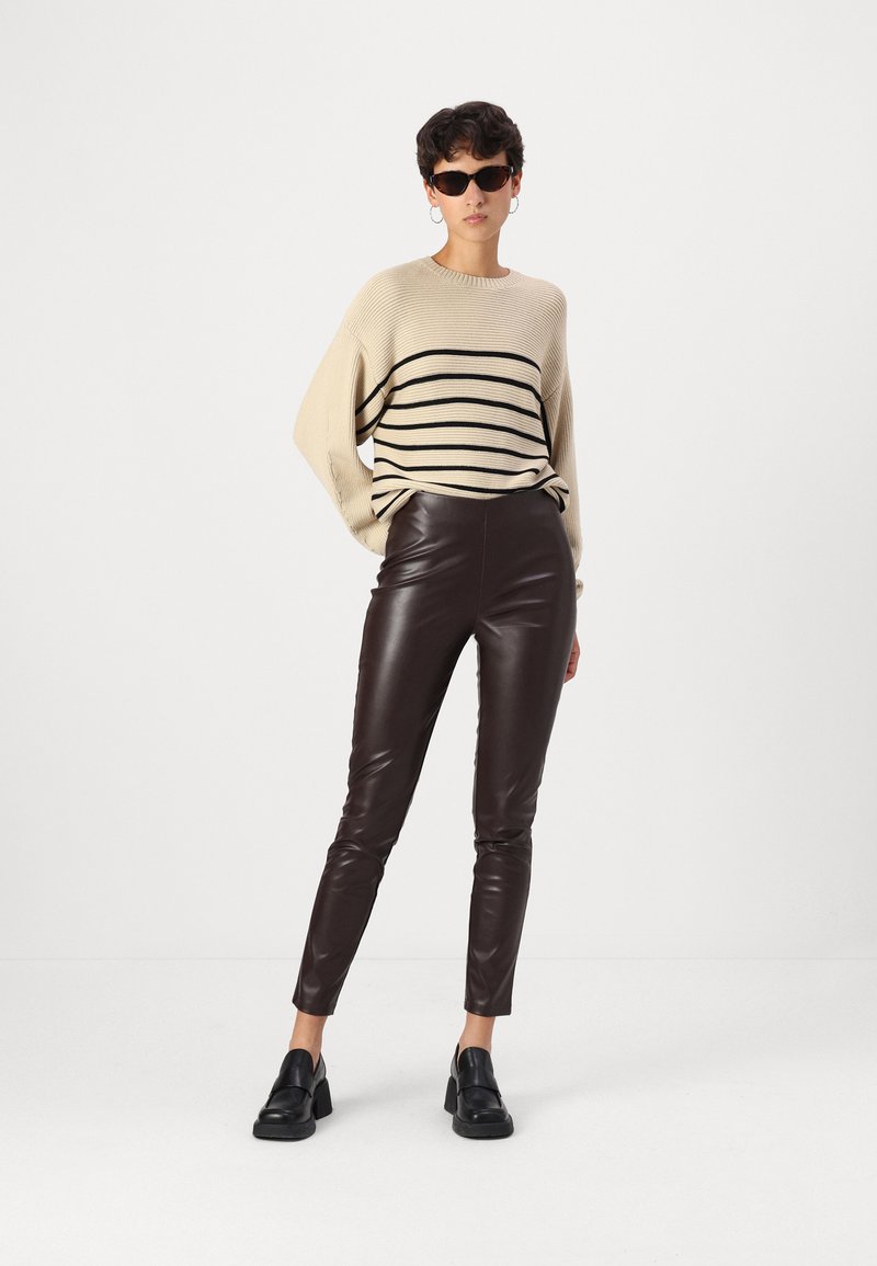 Legging Wilfred Free Daria En Cuir Végétalien Marron Olive - Taille XS, Coupe Cropped