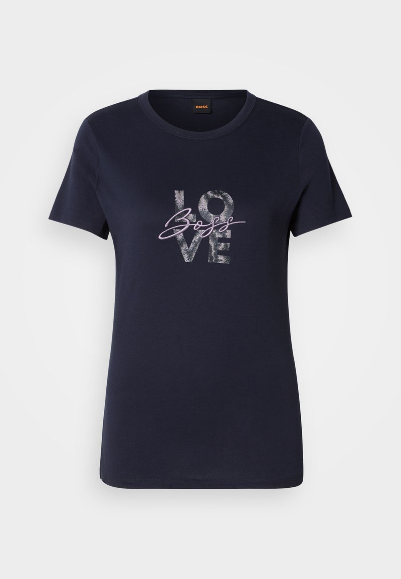 Boss T-shirt print blauw