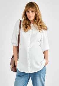 MATERNITY FIT - BUTTON THROUGH TEXTURED - Paitapusero - white