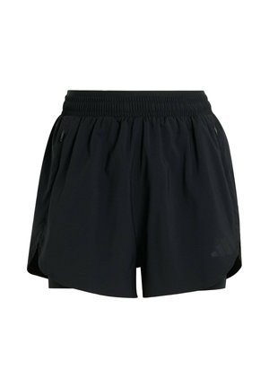 Schwarze Sportshorts mit elastischem Bund, seitlichen Reißverschluss-Taschen und einem Schlitz auf jeder Seite für zusätzliche Bewegungsfreiheit. Mit Logodetail.