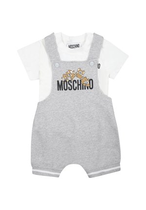 Moschino salopette neonato con T-shirt blu bianco