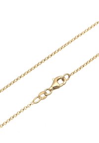 Goldene Kettenhalskette mit runden Gliedern und einem Karabinerhakenverschluss. Die Öse für den Anhänger ist mit "925" markiert, was auf den Sterlingsilbergehalt hinweist.