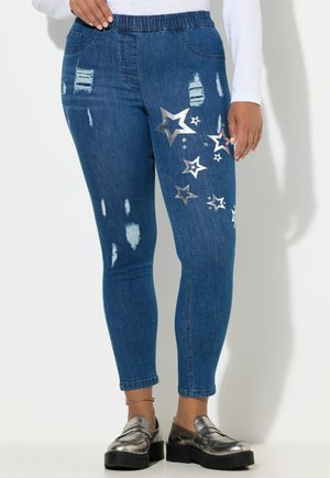 JULE, SLIM FIT STERNE, ELASTIKBUND - Jeggings - blue stone