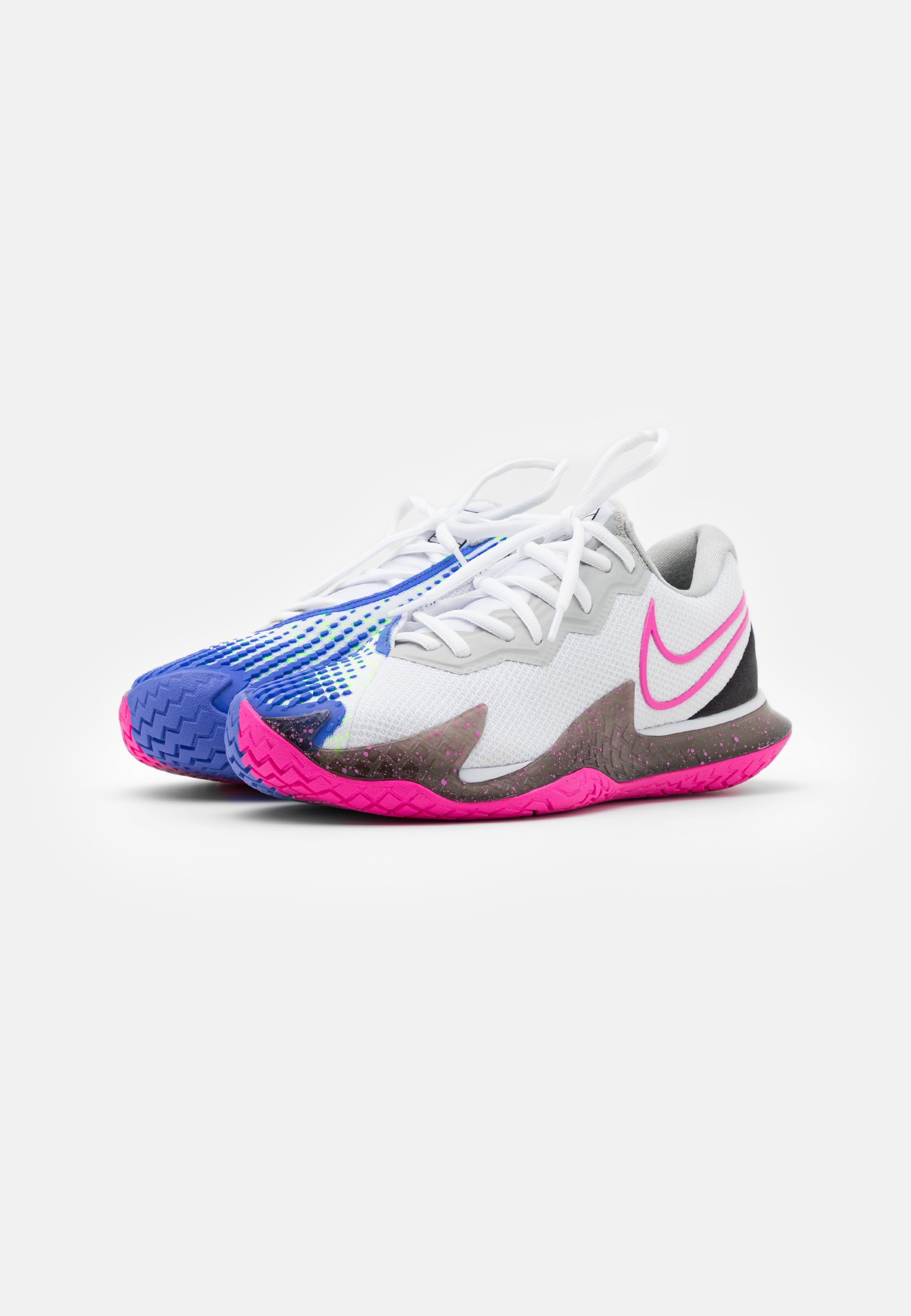 Nike Performance AIR ZOOM VAPOR CAGE 4 - Tennisschoenen voor alle  ondergronden - white/laser fuchsia/sapphire/hot lime/wit - Zalando.nl