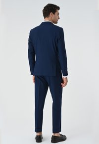 ANT Antioch Navy Blue Modal Fabric Relax Fit Belted Men's Pants - Kempen main image 0
