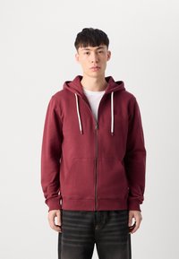 Scotch & Soda LOGO BADGE FULL ZIP THROUGH HOODIE - Hoodie - bordeaux