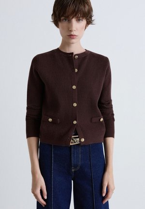 Calliope, MAGLIA TINTA UNITA - Cardigan - cioccolato scuro