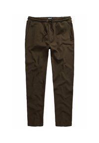 Bruine katoenen sweatpants met een elastische tailleband, trekkoordsluiting en zijzakken. Gladde textuur, tapering ontwerp van het been.
