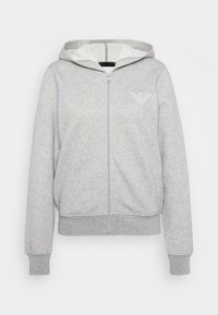 HOODED FULL ZIP  - Pizsama felső - warm grey melange