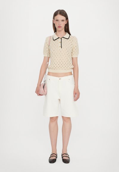 FRAME THE LEISURE - Jeansshorts - white