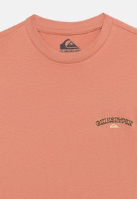 Μπλουζάκι Quiksilver σε χρώμα σκουριάς με στρογγυλή λαιμόκοψη, που διαθέτει μικρό καμπυλωτό λογότυπο στο στήθος και τυπωμένη ετικέτα της μάρκας στο εσωτερικό του γιακά.