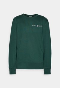 Grön sweatshirt i bomullsmix, med lång ärm, rund halsringning, GANT 1949-logotyp i vitt, och ribbade ärmslut och nederkant.