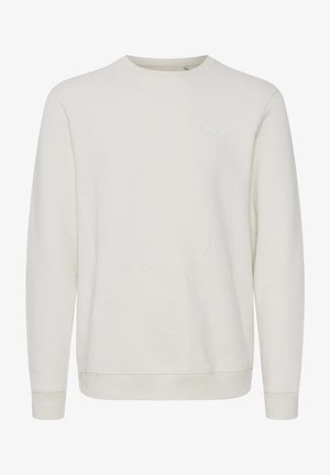 Witte hoodie met een ronde hals, lange mouwen en een geribde zoom. Voorzien van een subtiele "blend"-logo in tonale borduursels op de borst.