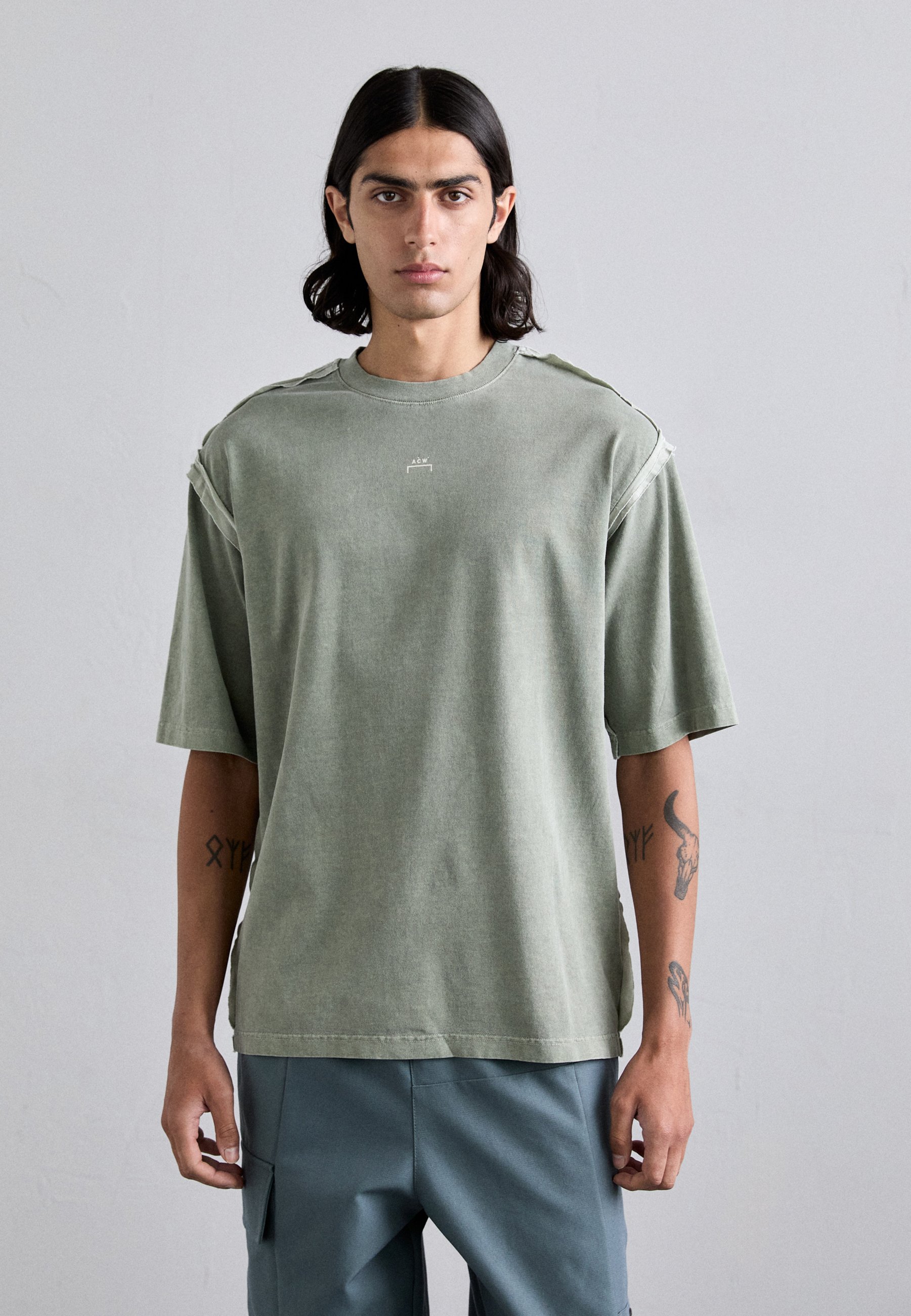 A-COLD-WALL* FACADE - T-shirt imprimé - grey-green/olive