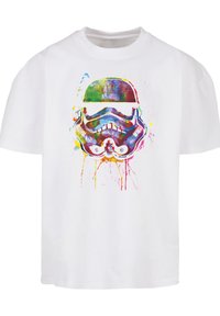 F4NT4STIC PREMIUM STORMTROOPER PAINT SPLATS ULTRA HEAVY OVERSIZE - Triko s potiskem - white