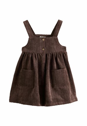 Next, REGULAR FIT - SLEEVELESS CORD PINAFORE - Shirt dress - chocolate brown