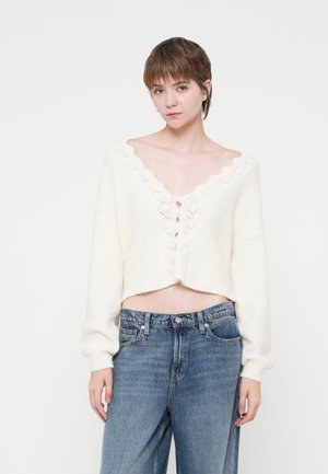 SCALLOPED EDGE CARDI - Gilet - sand