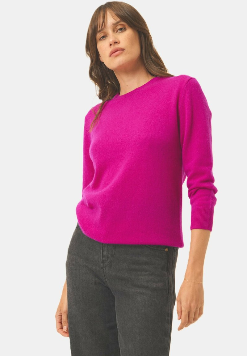 Just Cashmere COL ROND DOS - Kardigan - violin