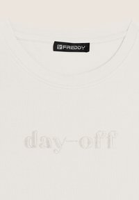 Freddy CROPPED GIROCOLLO COMFORT CON RICAMO - T-shirt con stampa - blanc de blanc