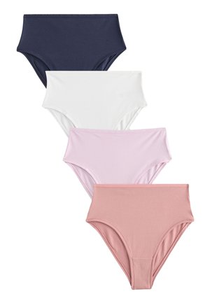 Next HIGH RISE HIGH LEG FIT -LOGO 4 PACK - Nohavičky/Slipy - navy pink cream