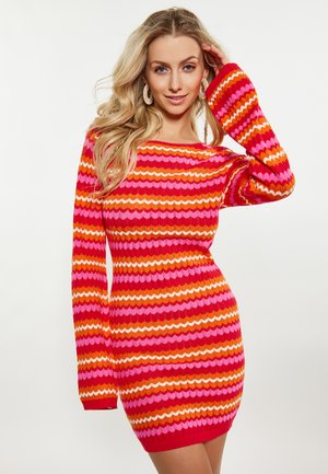 IZIA Strickkleid - rot mehrfarbig