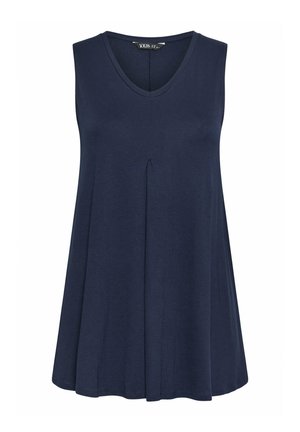 Yours Clothing, YOURS CURVE NAVY BLUE V-NECK SWING VEST TOP - Top - navy